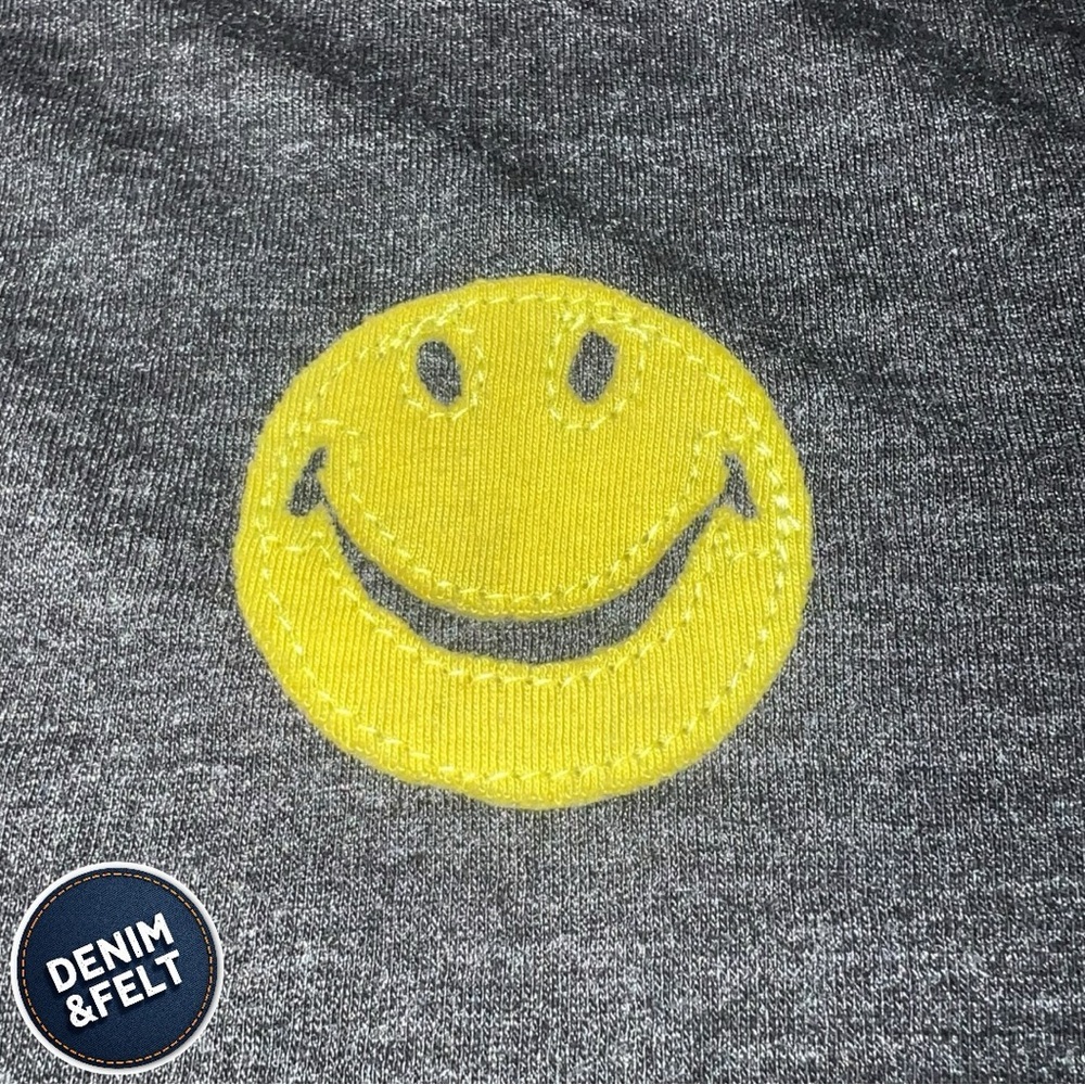 AVIATOR NATION Women's Smiley Stitch Boyfriend Tee | Color: Charcoal | EUC!!😃🌈 - Picture 9 of 16